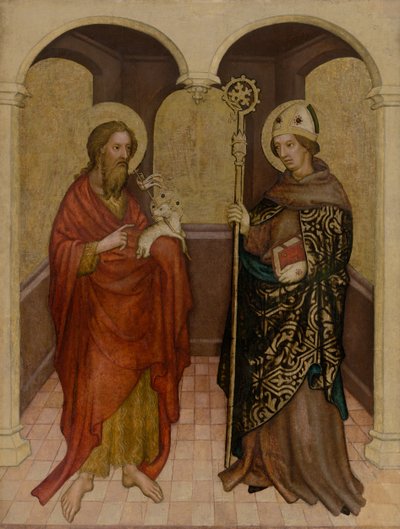 Panel with St. John the Baptist and St. Bishop by Unbekannt