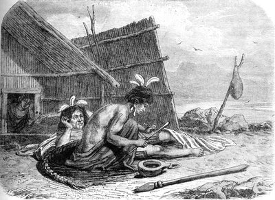 Tattooing a Maori Chief, c1880 by Unbekannt