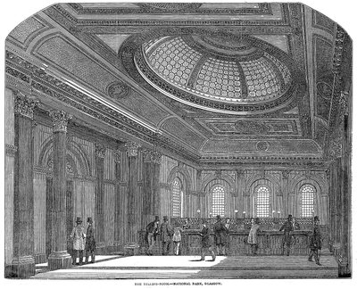 Telling room, National Bank of Scotland, Glasgow, c1860 by Unbekannt