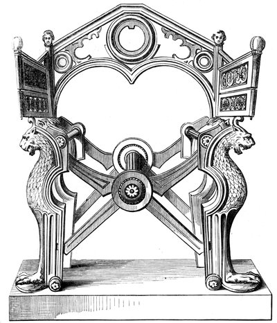 The Chair of Dagobert, 7th Century, 1849 by Unbekannt