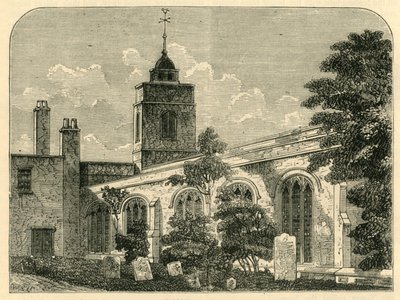 The Church of Allhallows, Barking, in 1750, c1872 by Unbekannt