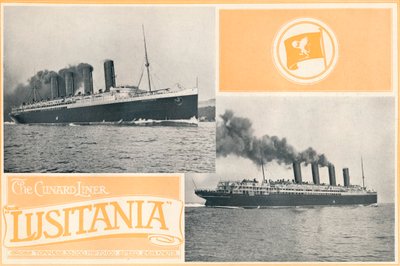 The Cunard Liner Lusitania by Unbekannt