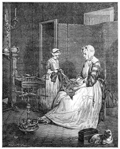The Diligent Mother, 1740, 1885 by Unbekannt