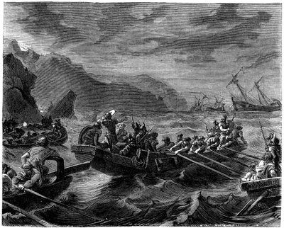 The Franks Cross the Raging Sea by Unbekannt