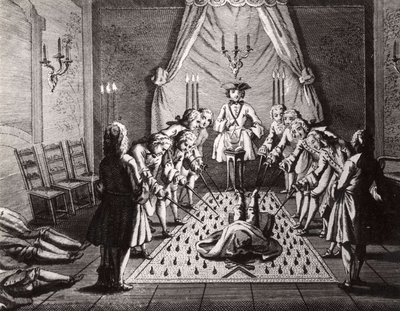The French Freemasons Initiation Ceremony by Unbekannt