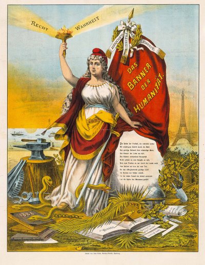 The Goddess of Liberty with hammer and anvil by Unbekannt