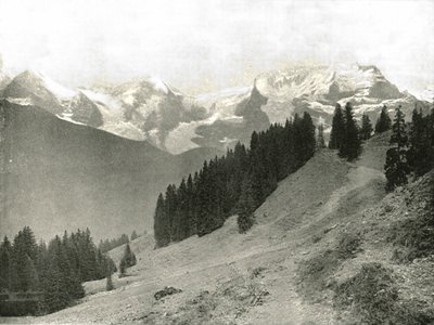 The Jungfrau and her Neighbors, Switzerland, 1895 by Unbekannt