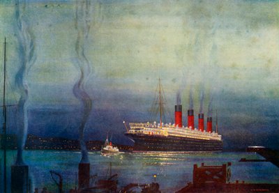 The Mauretania at Cherbourg by Unbekannt