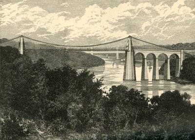 The Menai Suspension Bridge by Unbekannt