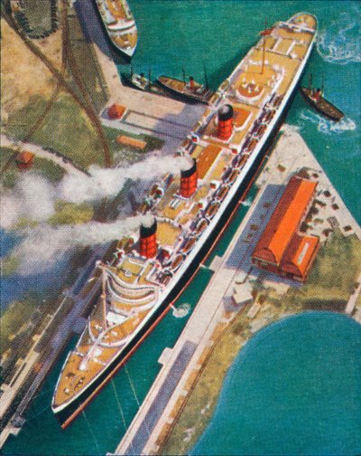 The Queen Mary at Southampton by Unbekannt