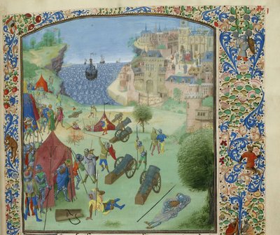 The Siege of Lisbon, 1384 by Unbekannt