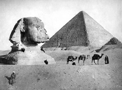 The Sphinx and Pyramid at Giza, Egypt by Unbekannt