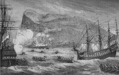 The Taking of Gibraltar, August 1704 by Unbekannt
