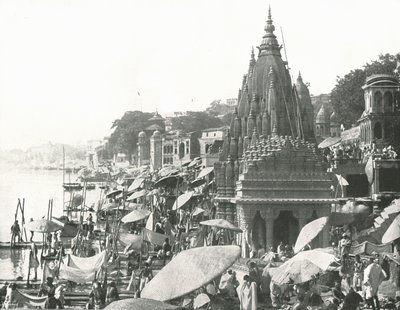 The Vishnu Pond and Ghat, Benares, India by Unbekannt