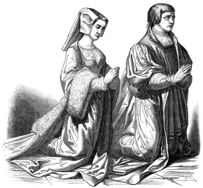 The bourgeoisie of Gand praying, 15th century by Unbekannt