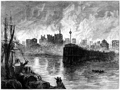 The burning of Chicago, Illinois, USA, 1871 c1880 by Unbekannt