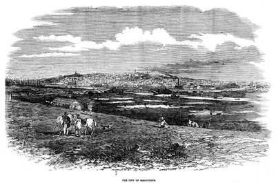 The city of Melbourne, Australia, 1855 by Unbekannt