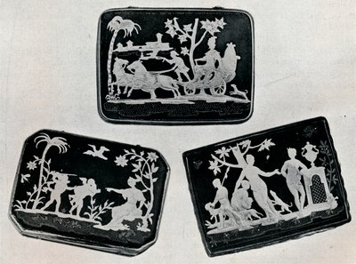 Three Pique Snuff-Boxes by Unbekannt