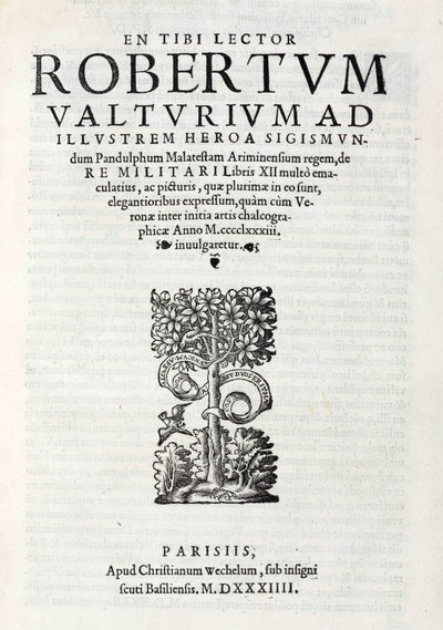 Title page of Valturio