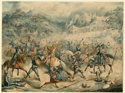 Tournament of mounted knights, 1840 by Unbekannt