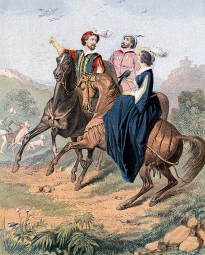 Tudor Falconry, Mid 19th Century by Unbekannt