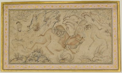 Two Camels Fighting by Unbekannt