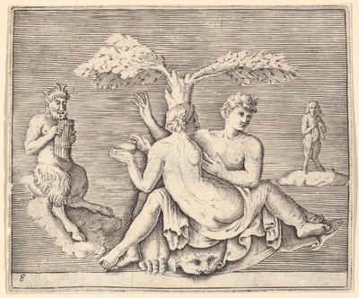 Two Lovers with Pan by Unbekannt