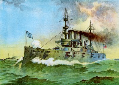 USS New York, American Armoured Cruiser by Unbekannt