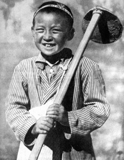 Uzbek Schoolboy Working on a Farm by Unbekannt