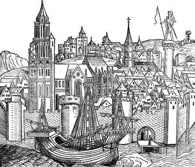 View of fortified city by Unbekannt