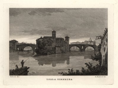 View of the Tiber Island, Rome by Unbekannt