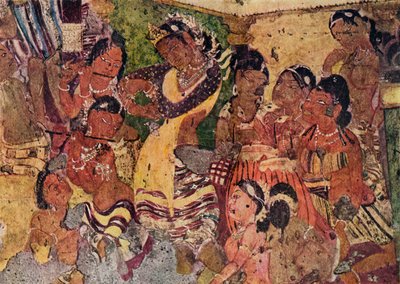 Wall Painting from the Caves of Ajanta by Unbekannt