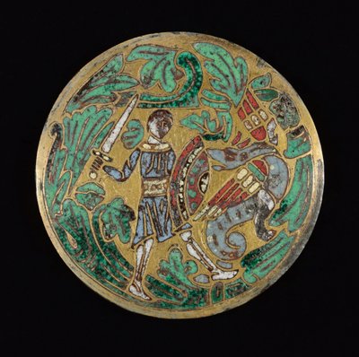 Warrior Fighting a Dragon, c. 1170-1180 by Unbekannt