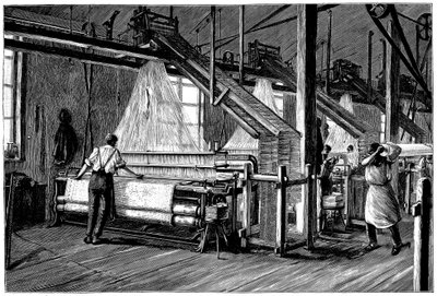 Weaving Shed Fitted with Jacquard Power Looms by Unbekannt