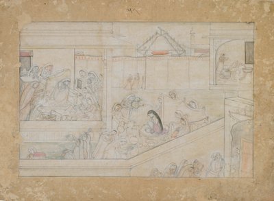 Wedding Preparations: Folio from a Nala-Damayanti Series by Unbekannt