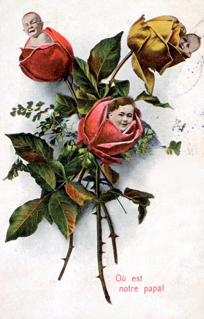 Where is our dad, French Postcard, c1900 by Unbekannt