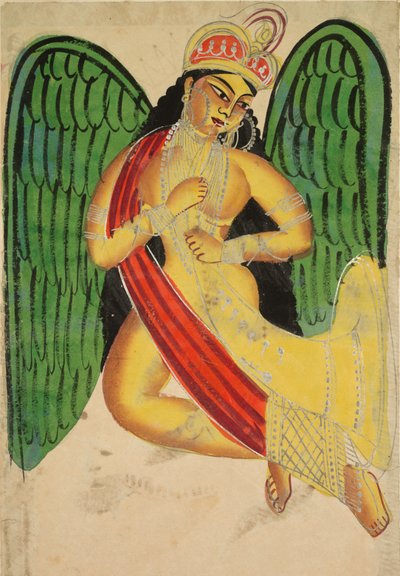 Winged Apsara with a Horn by Unbekannt