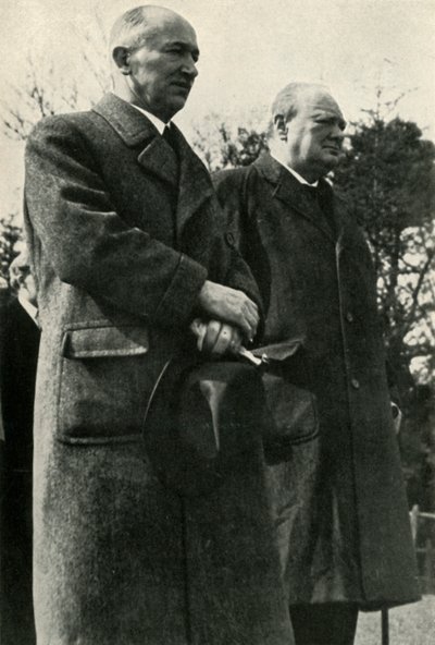 Winston Churchill and President Benes by Unbekannt