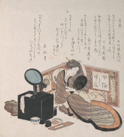 Woman Arranging Her Hair, 19th Century by Unbekannt