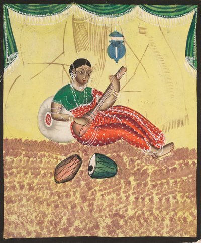 Woman Playing Music by Unbekannt