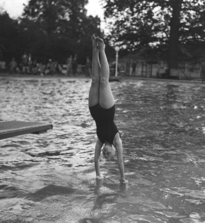 Woman Diving into a Swimming Pool, 20th century by Unbekannt