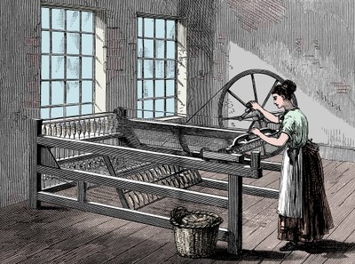 Woman using a Spinning Jenny, c1880 by Unbekannt