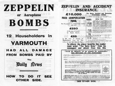 Zeppelin and accident insurance advertisement by Unbekannt