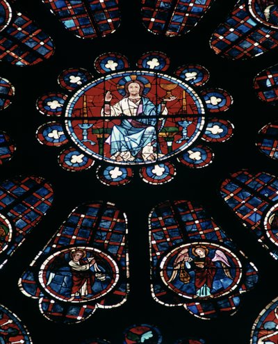 Christ in Majesty; south rose window, c.1226 by Unbekannt Unbekannt