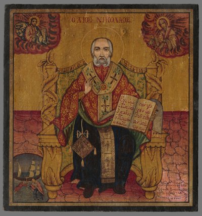 Enthroned St. Nicholas by Unbekannt Unbekannt