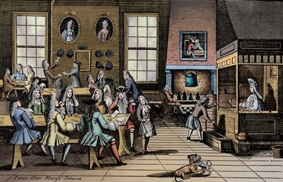 18th Century Coffee House by Unbekannter Künstler