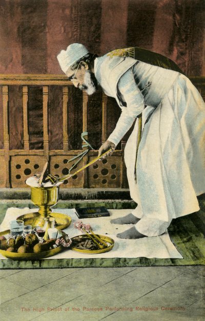 A Parsi High Priest Performing Navjote by Unbekannter Künstler