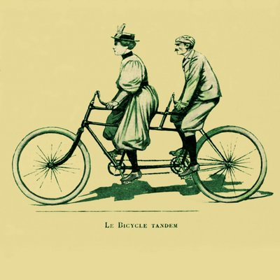 A Tandem Bicycle by Unbekannter Künstler