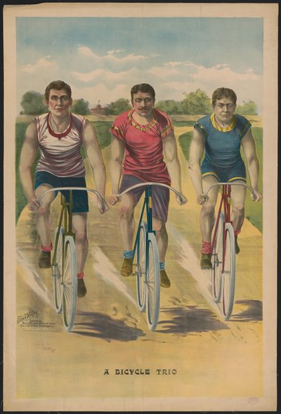 A bicycle trio by Unbekannter Künstler