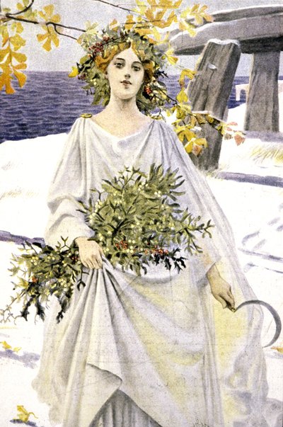 A druid picking mistletoe by Unbekannter Künstler